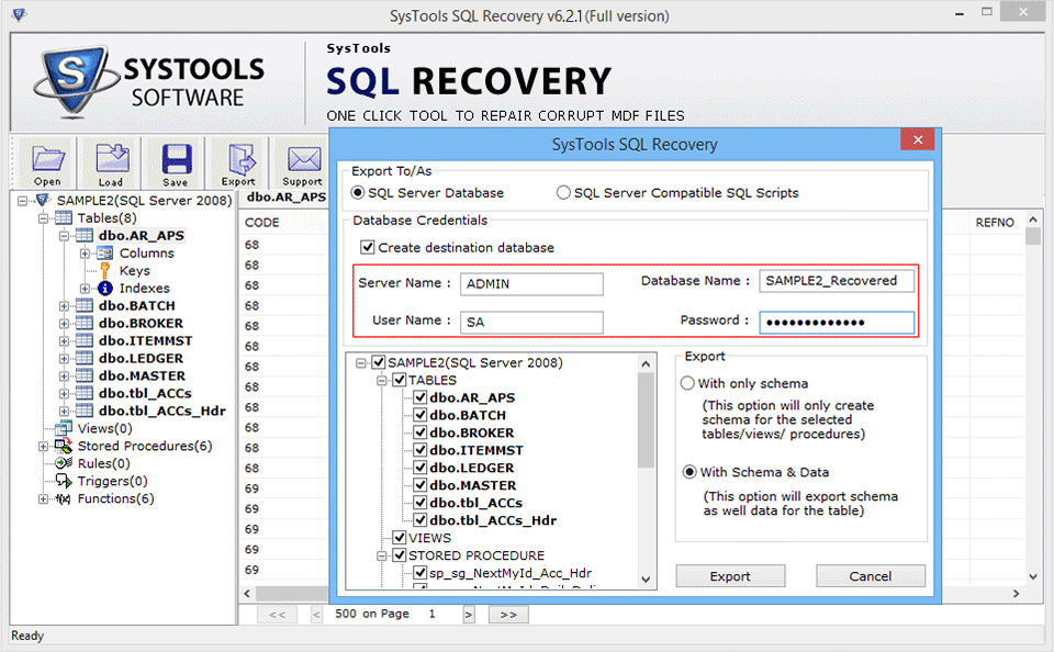 Create Destination Database