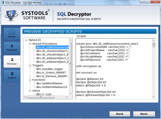 preview decrypted sql dcript