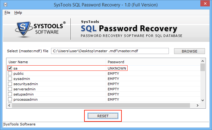 Recover SQL server SA & user password