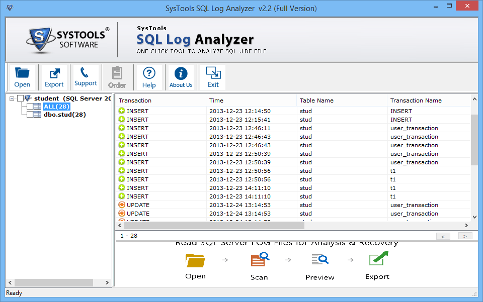 view sql server ldf file